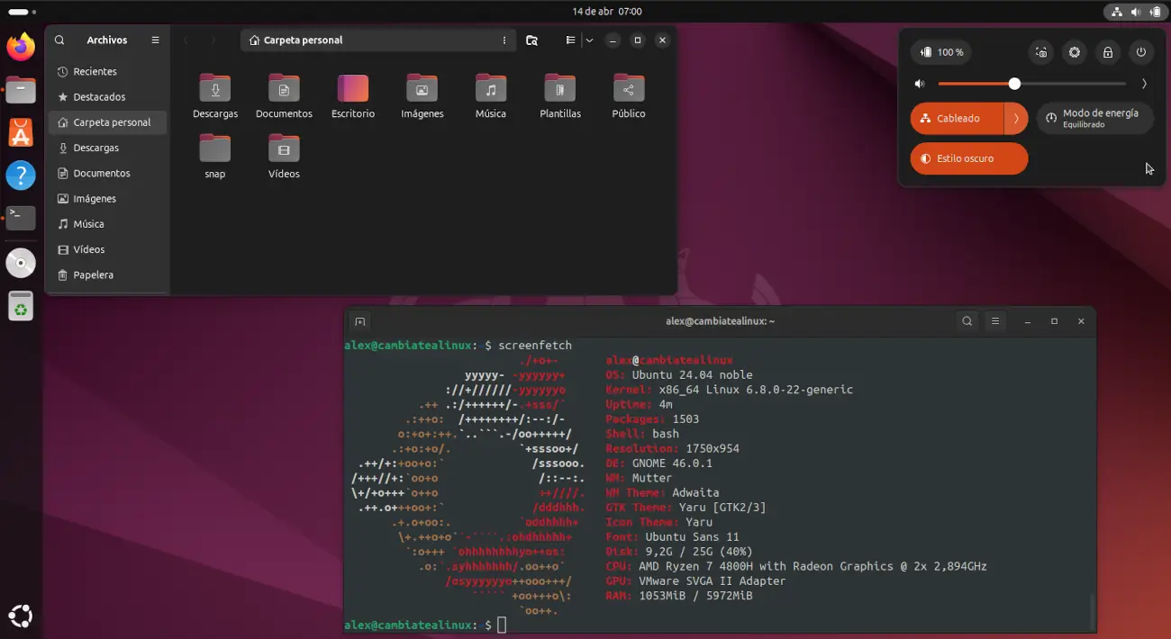 Escritorio Ubuntu 24.04