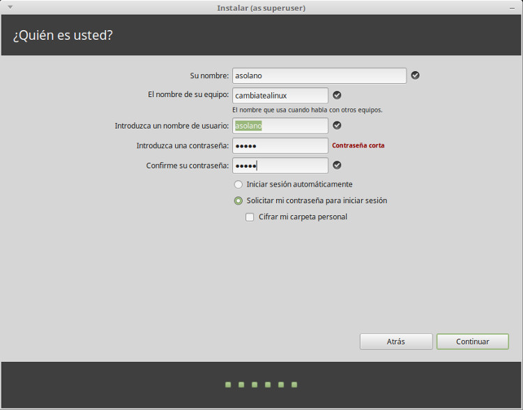 Instalacion de linux-mint-18-Mate Instalacion de linux-mint-18-Mate - datos de usuarios