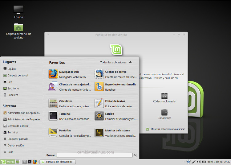 Instalacion de linux-mint-18-Mate - Escritorio