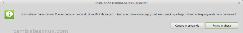 Instalacion de linux-mint-18-Mate - fin de instalacion