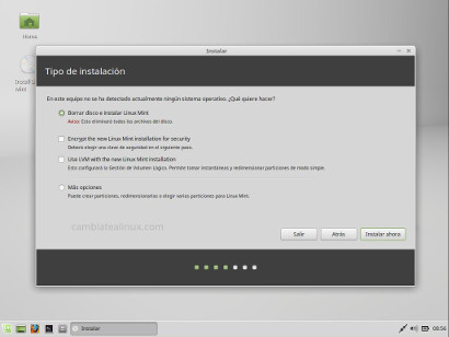 Instalacion de Linux Mint - XFCE 17.1, paso 4