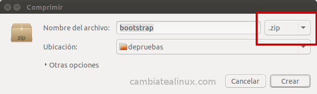 Comprimir archivos - ubuntu