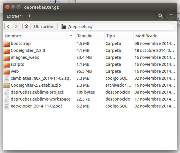 Descomprimir archivos - ubuntu