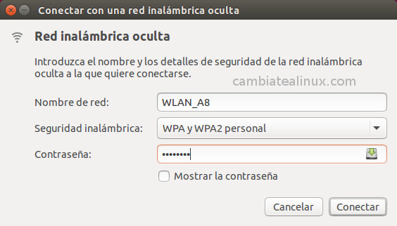 Menu wifi Menu wifi - wifi oculta