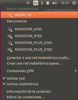 Menu wifi - wifi oculta