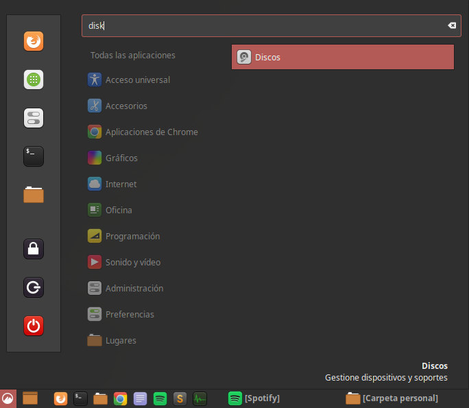 Menu aplicacion disk Menu aplicacion disk