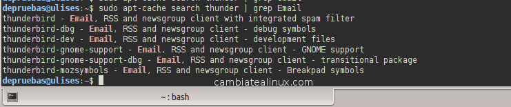Buscando información de thunderbird Buscando información de thunderbird