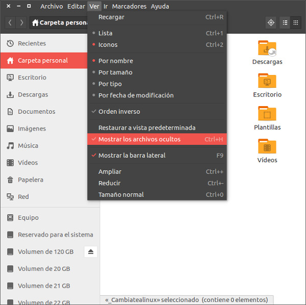 Ver archivos ocultos desde el explorador Ver archivos ocultos desde el explorador
