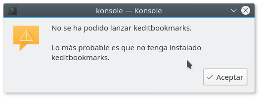 Error al lanzar los favoritos de Konsole