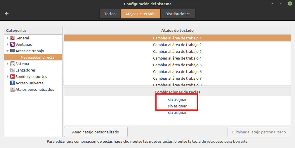 Linux Mint Cinnamon - Navegación directa desde teclado Linux Mint Cinnamon - Navegación directa desde teclado