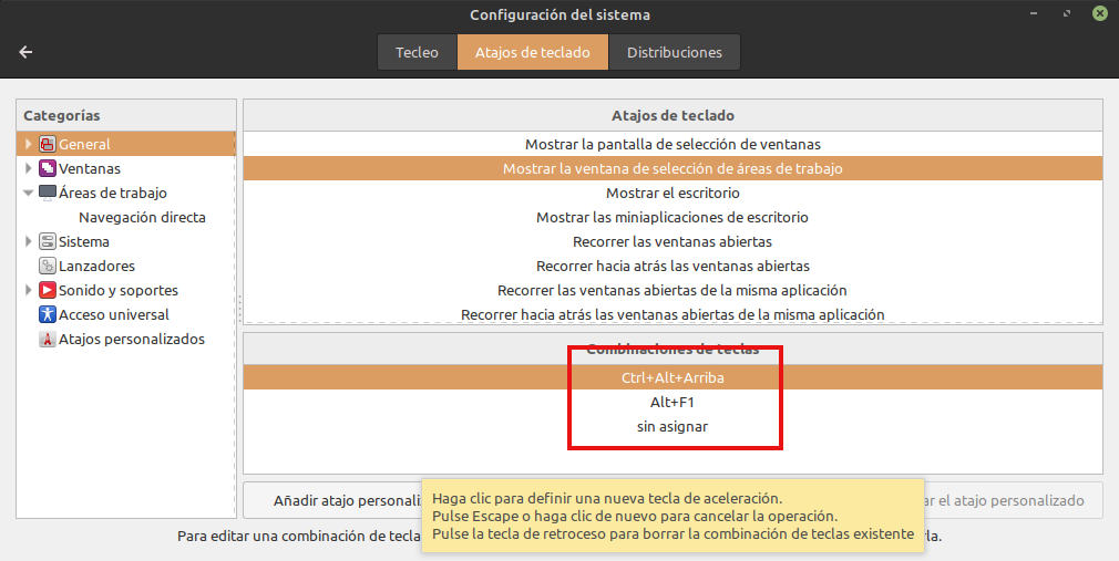 Linux Mint Cinnamon - Presentar escritorios desde el teclado Linux Mint Cinnamon - Presentar escritorios desde el teclado
