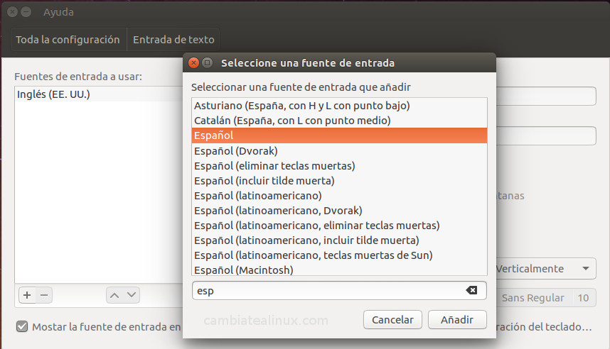 Añadir idiomas al teclado Añadir idioma al teclado