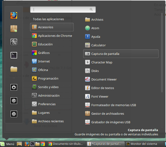 Menu de cinnamon