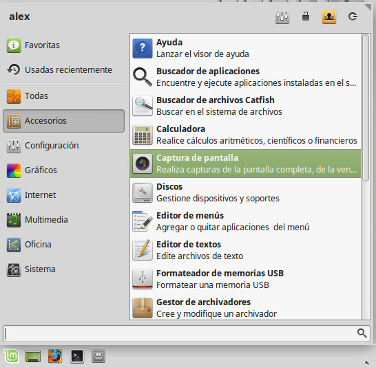 Menu de XFCE