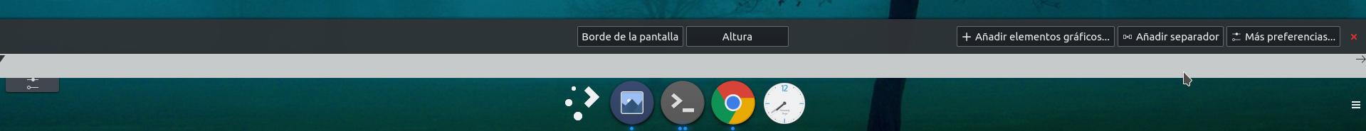 Now Dock configuracion panel Now Dock configuracion panel
