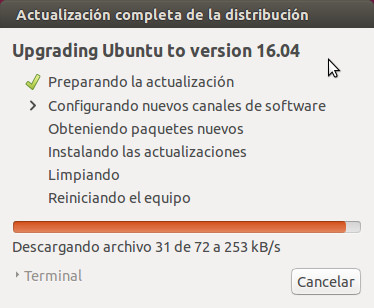 Actualizando de 15.10 a 16.04 Actualizando de 15.10 a 16.04
