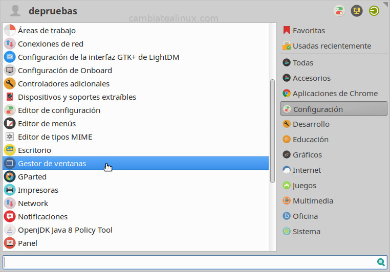 Menu - Configuracion