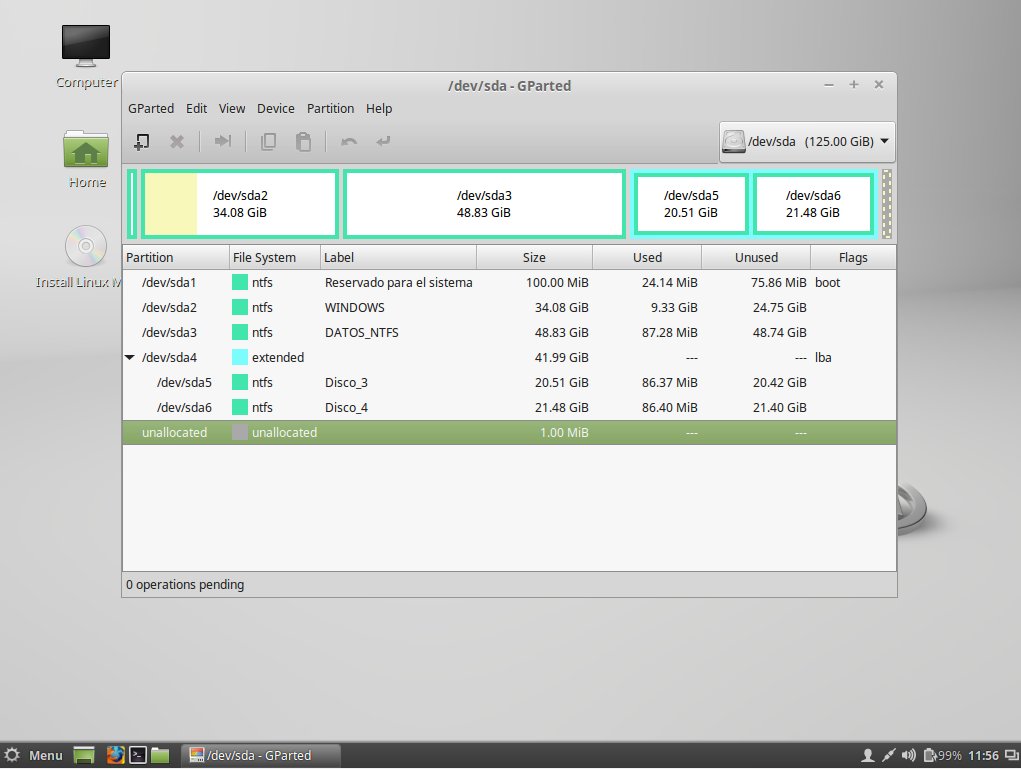 Linux Mint Live CD gparted Linux Mint Live CD gparted