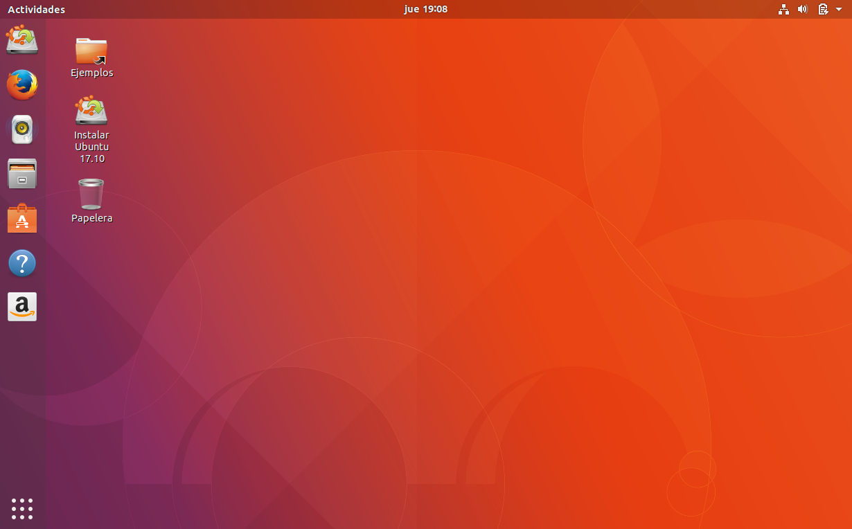 Pantalla del escritorio de ubuntu Pantalla del escritorio de ubuntu