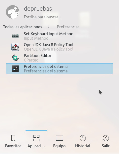 preferencias del sistema