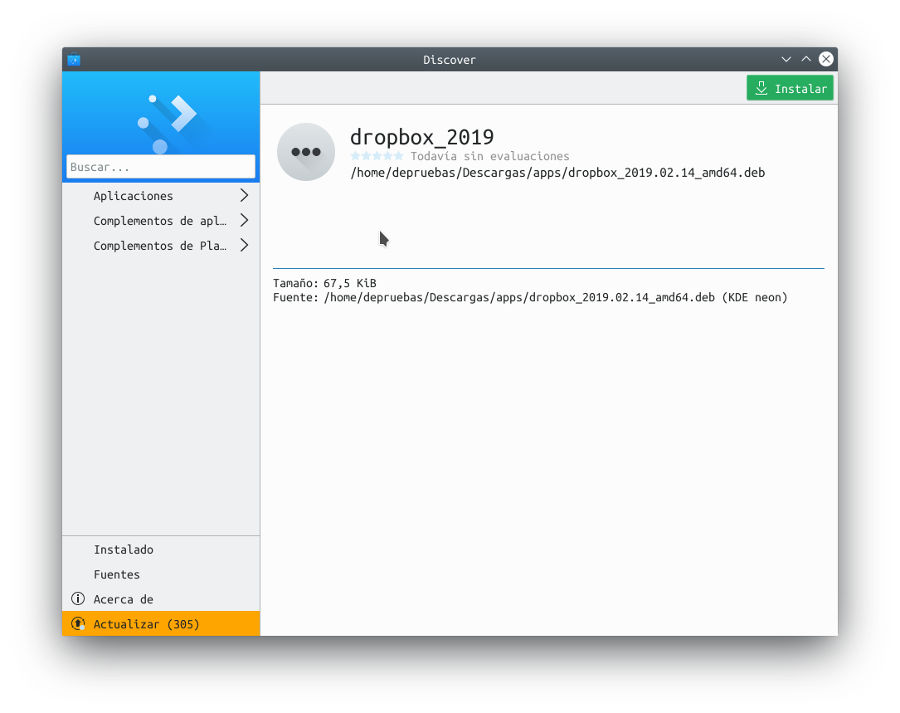 Discover - instalador de aplicaciones KDE Discover - instalador de aplicaciones KDE