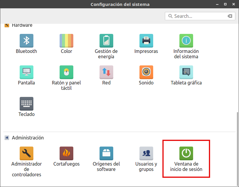 Configuracion del sistema Configuracion del sistema