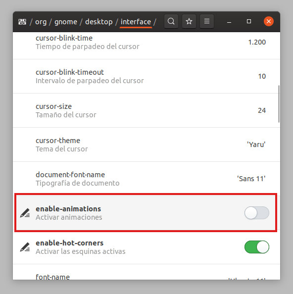 Activar desactiar animaciones en el menu de GNOME Activar desactiar animaciones en el menu de GNOME