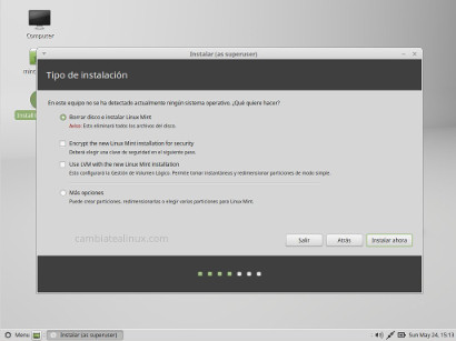 Instalacion de Linux Mint - Mate 17.1, paso 4