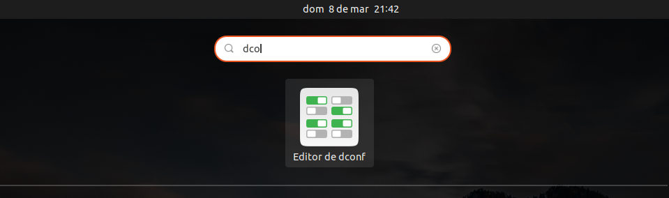 Buscar dconf desde el menu de Ubuntu Buscar dconf desde el menu de Ubuntu