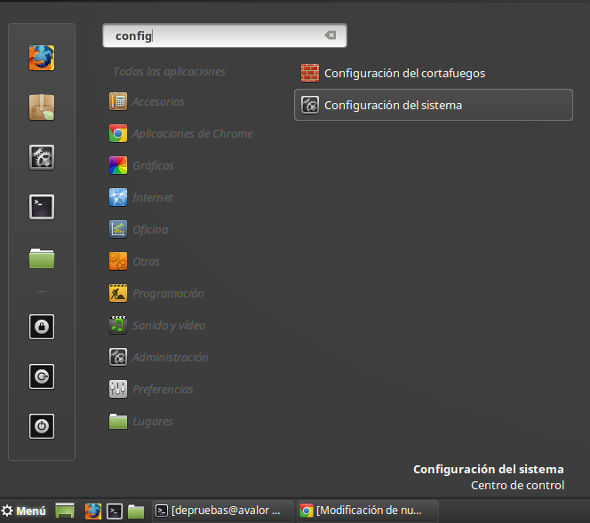 Menu - Configuracion del sistema Menu - Configuracion del sistema