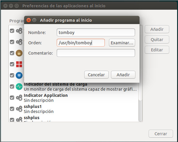 Aplicaciones al inicio