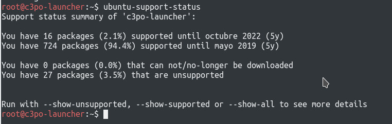 Verificar el soporte de ubuntu Verificar el soporte de ubuntu
