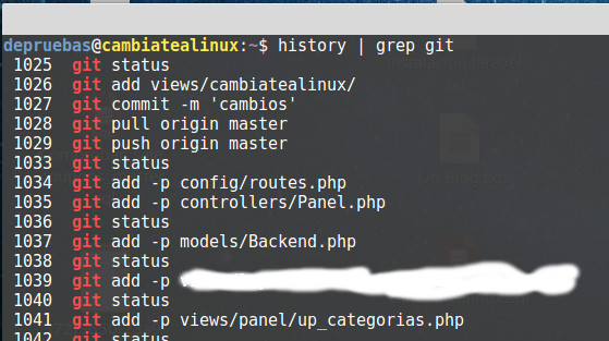 history - ver los ultimos comandos ejecutados history - ver los ultimos comandos ejecutados