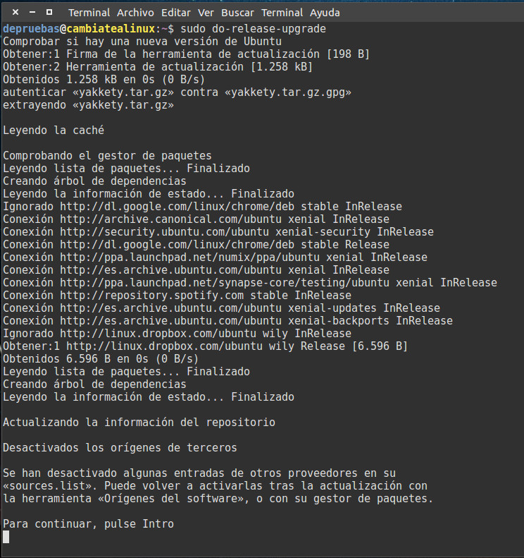 Comando do-release-upgrade Comando do-release-upgrade