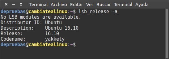 Comando lsb_release Comando lsb_release - ver version de Ubuntu