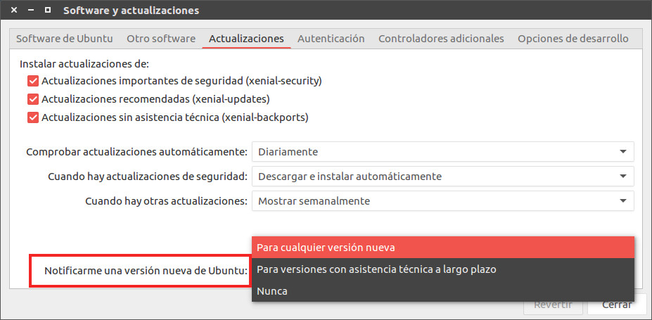 Software y actualizaciones Software y actualizaciones
