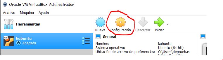 Nueva maquina virtual - menu de configuracion de la MV Nueva maquina virtual- menu de configuracion de la MV