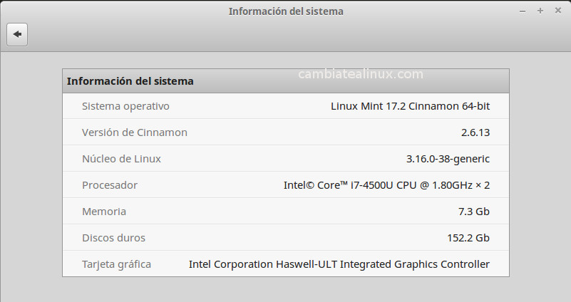 Información del sistema
