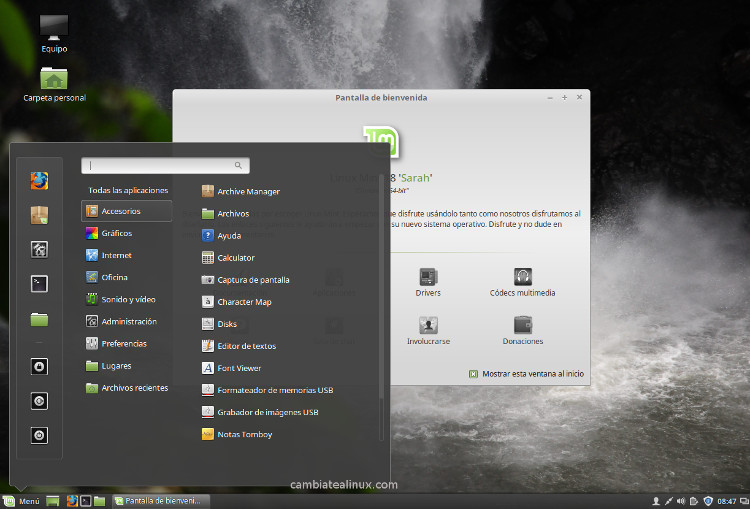 Instalacion de linux-mint-18-cinnamon - Escritorio