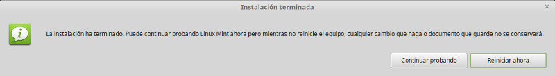 Instalacion de linux-mint-18-cinnamon - fin de instalacion