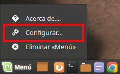 Menu opciones del menu cinnamon Menu opciones del menu cinnamon