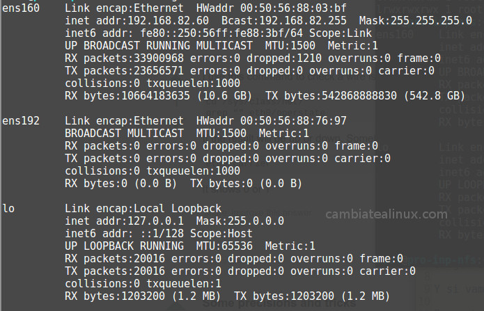 Ver conexiones de red con ifconfig Ver conexiones de red con ifconfig