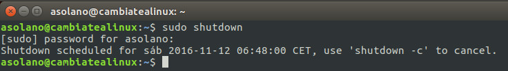 shutdown - apagar el ordenador shutdown - apagar el ordenador