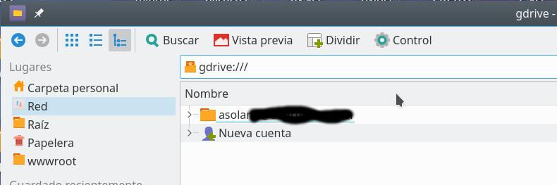 Cuentas con conexion - gdrive