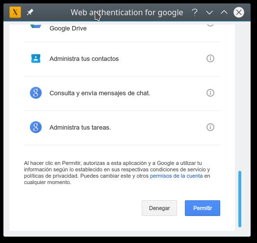 Cuentas con conexion - permisos Cuentas con conexion - permisos