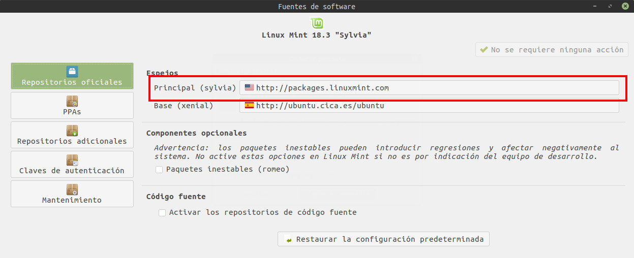 Administrador de actualizaciones - repositorios Administrador de actualizaciones - repositorios