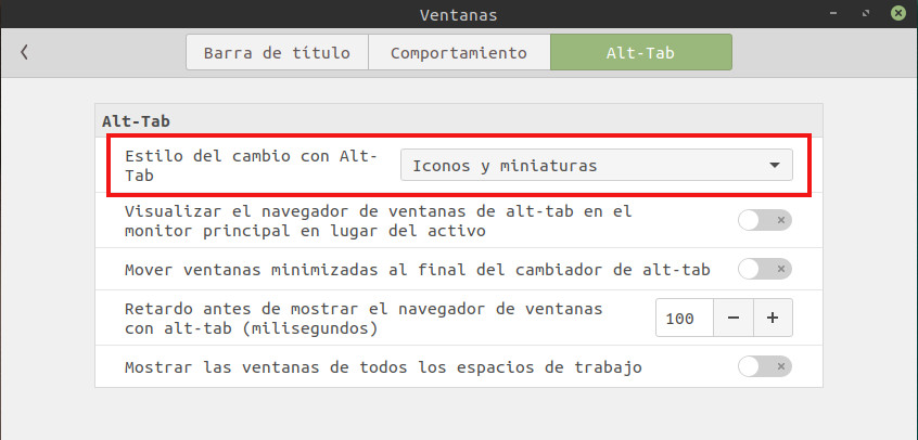 Menu del sistema cinnamon - ventanas ·Menu del sistema cinnamon - ventanas