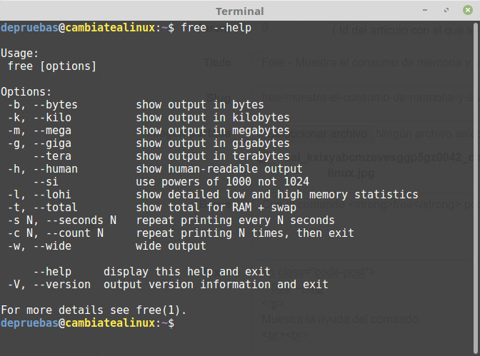 Ayuda del commando Free