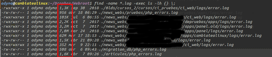 find y ls - buscar ficheros y ver tamaño find y ls - buscar ficheros y ver el tamaño