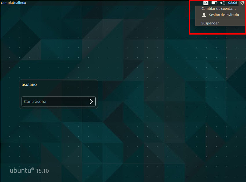 Pantalla Bloqueo Pantalla de bloqueo con cambio usuario activado